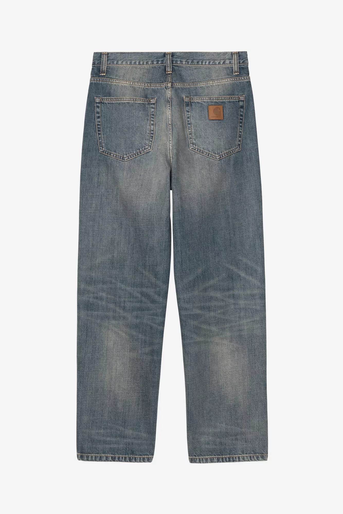 CARHARTT AARON PANT BLUE WORN USED WASH - Tôpette Skateboards & Lifestyle